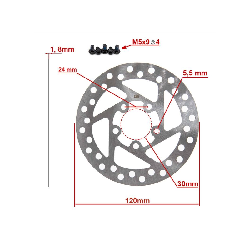 Disque de frein D : 120mm Pour Xiaomi