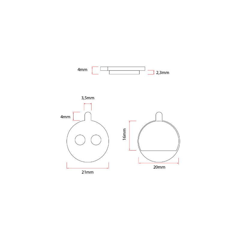 XI-0086 - Brake Pads Diameter 21mm semi-metal For Xiaomi 1S, Xiaomi Pro 2, Xiaomi Pro - GYPI