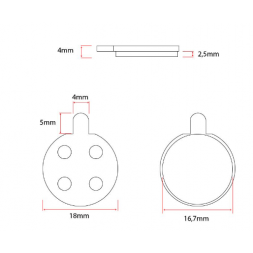 XI-0088 - Brake Pads Diameter 18.6mm semi-metal For Xiaomi 1S, Xiaomi Pro 2, Xiaomi Pro - GYPI
