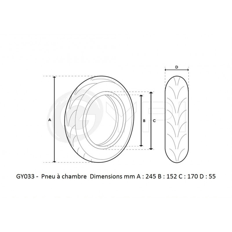 GY033 - Pneu - 10" *2.125 Renforcé - City - GYPI