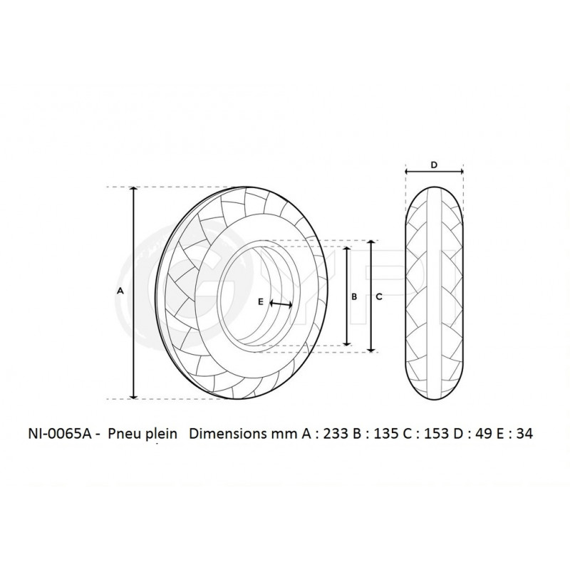 NI-0065A - Pneu plein - 10" *2.125 36 mm - City - GYPI