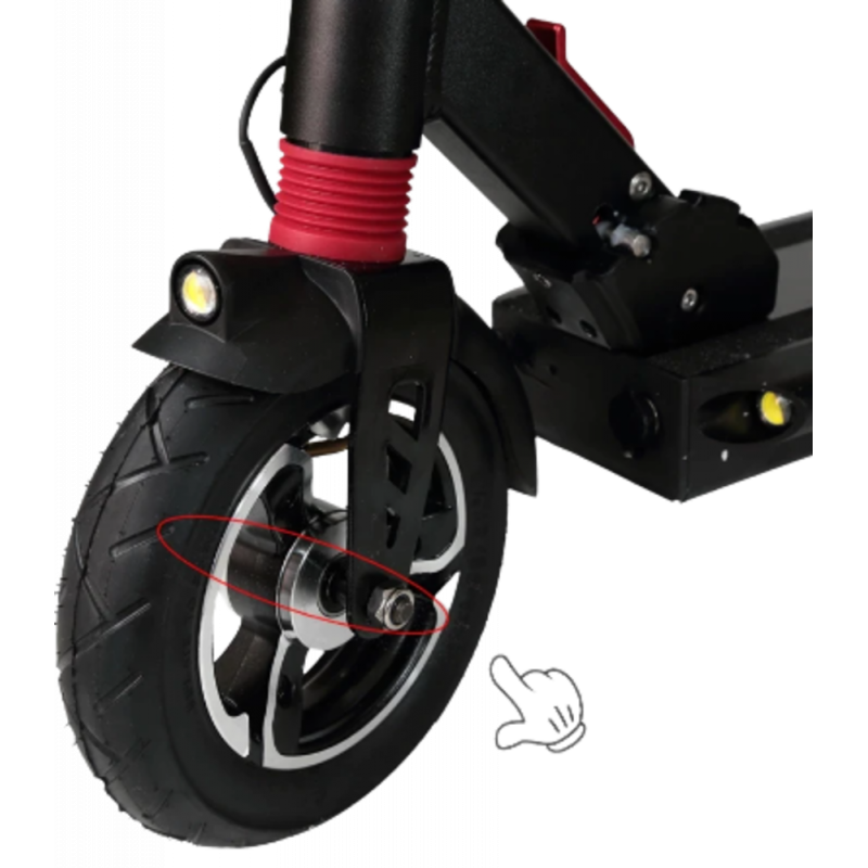 ZE-0079 - Axle connecting the front wheel and front forks only For Zero 8, Grace 8 - GYPI