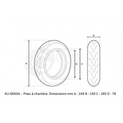 KU-0043A - Tire - 10" *3. 80/65-6 255*80 Off Road - GYPI