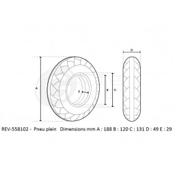 REV-558102 Pneu plein 200x50 pour moteur 350W - GYPI