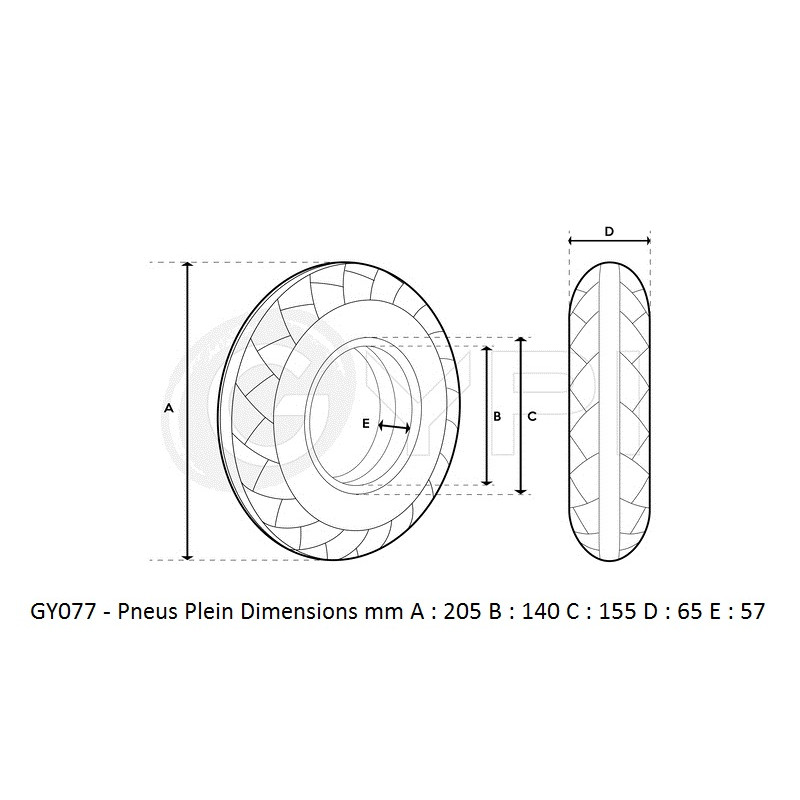 GY077 Pneu Plein 8.5 *2.5 - City - GYPI