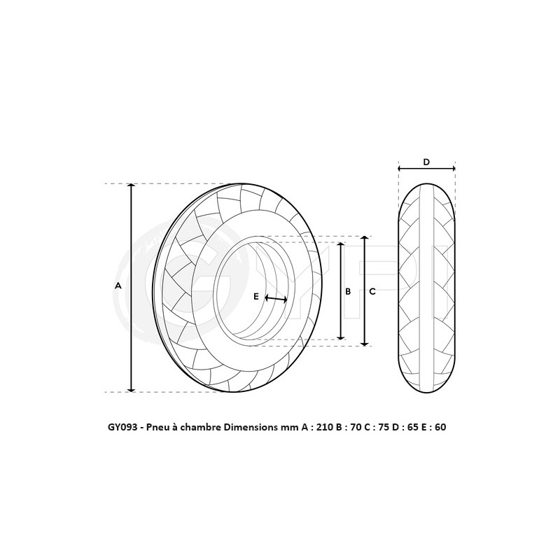 GY093B - Tire - 230x50 CST - City (under Skinpack Linear) - GYPI