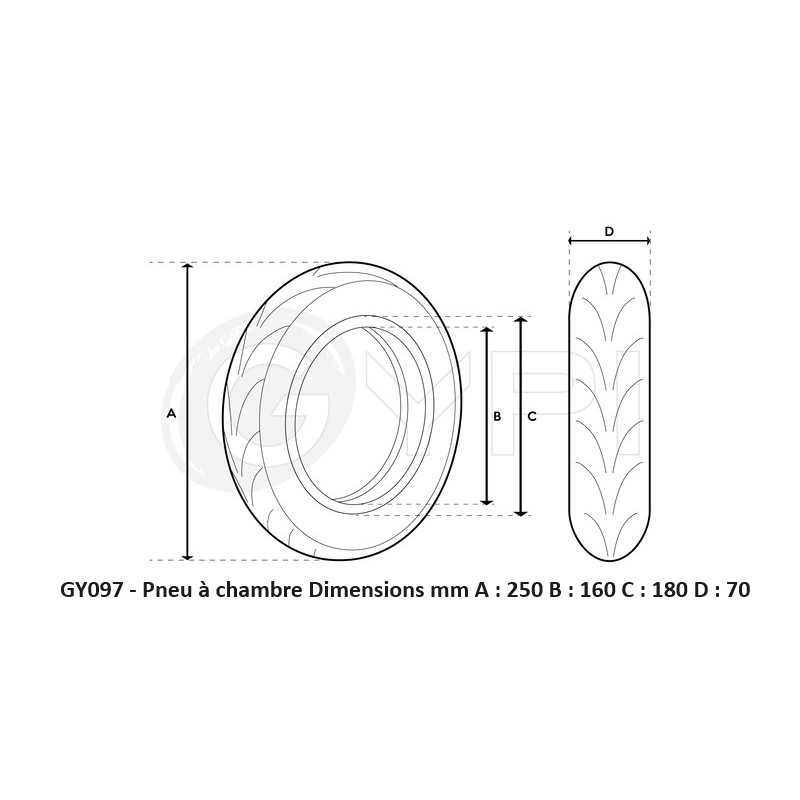 GY097B - Tire - 250X64 CST Tubeless (Skinpack Linear)