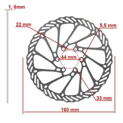 Ninebot - Disque de frein compatible 160mm 6 Trous Ninebot F25E, F30E, F40E, Dualtron Speedway 5 Dual Motor