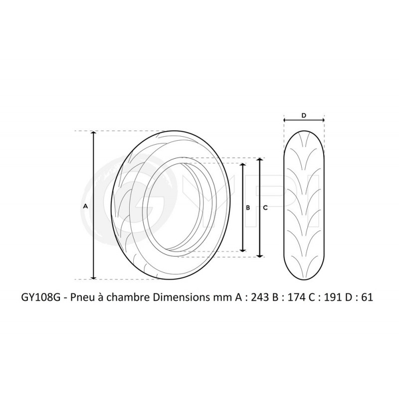 NI-0061A - Pneu - 10" *60/70-6.5 Renforcé - City - GYPI