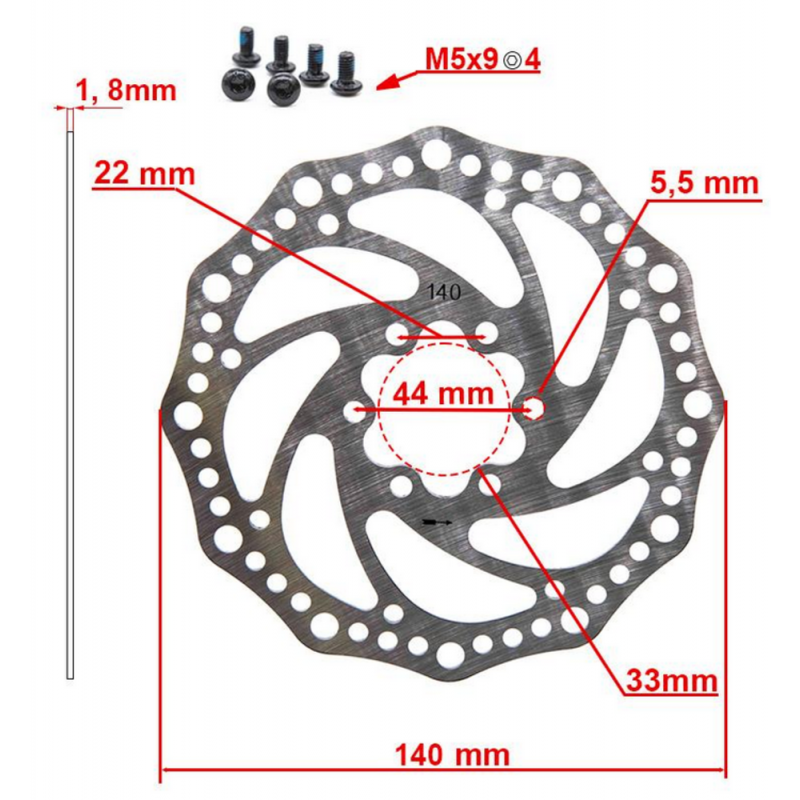 Brake disc Diameter 140mm 6 Holes Brake disc Diameter 140mm 6 Holes
