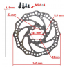 Disque de frein Diamètre 140mm 6 Trous