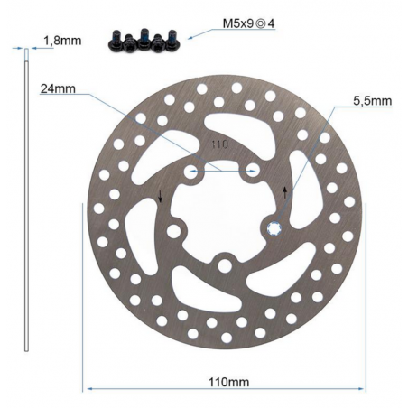 XI-0077 - Disque de frein D : 120mm Pour  Xiaomi M365, Xiaomi Essential, Xiaomi 1S, Xiaomi Pro 2, Xiaomi Pro - GYPI