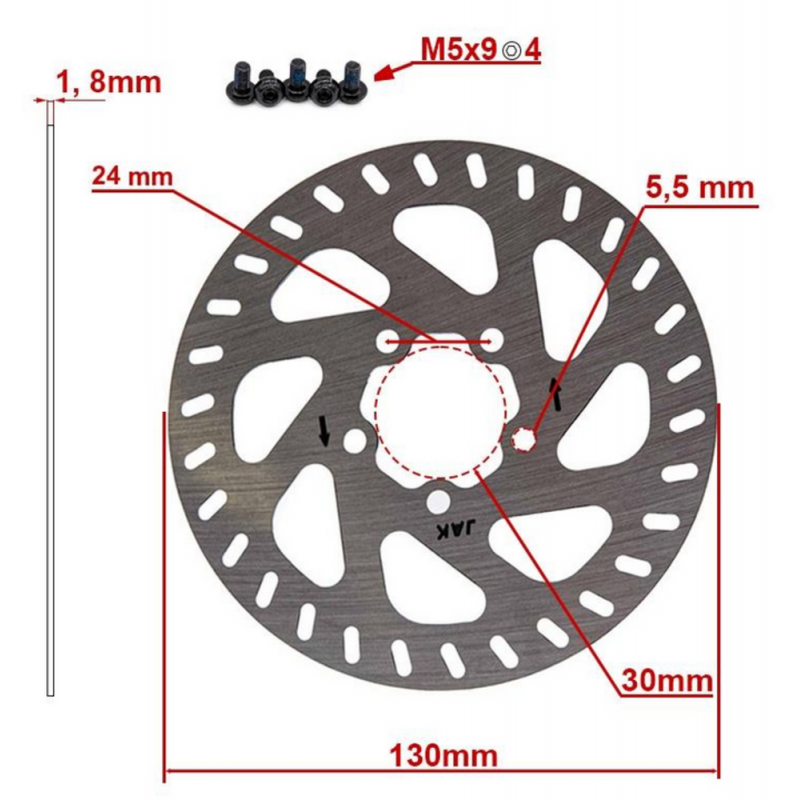 Xiaomi - Disque de frein 130mm 5 trous + vis Scooter 4 Pro Xiaomi - Disque de frein 130mm 5 trous + vis Scooter 4 Pro