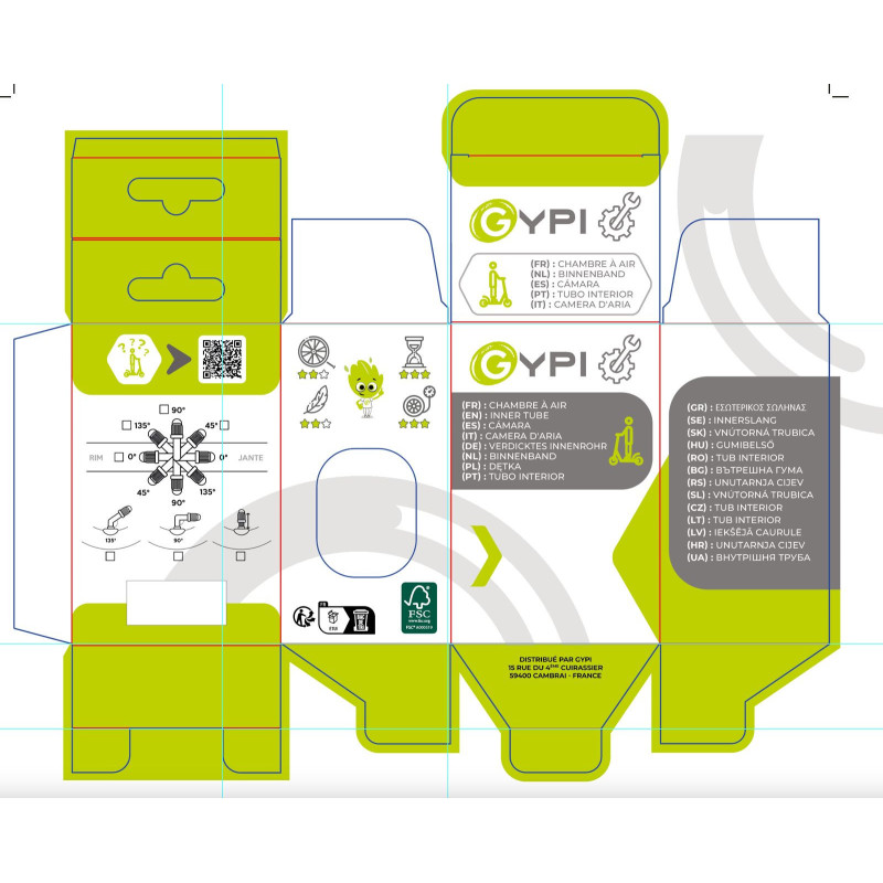 GY037B - 10" *2.125/2.5 Valve air chamber 90° output / 90° cover (under Skinpack Linear) - GYPI