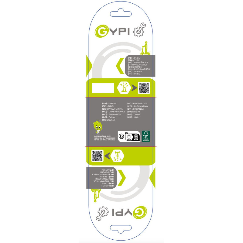 GY083B - Pneu plein 8.5" - City Alvéolée interieur - GYPI