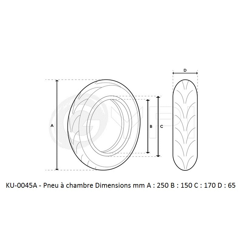KU-0045A - Tire - 10" *2.5 Reinforced - City - GYPI