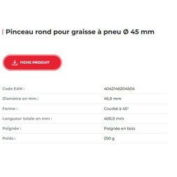 Pinceau rond pour graisse à pneu Ø 45 mm