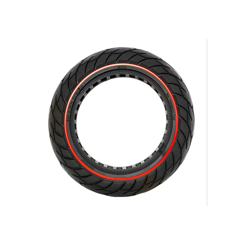 GY066R - Pneu plein - 10" *2.5,  44mm - City  Bande Rouge - GYPI